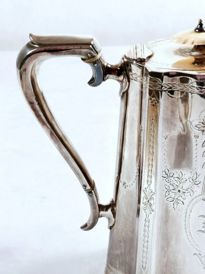 Pamono Victorian Silver Plated Tea and Coffee Set from Richard Martin & Ebenezer Hall & Co, Set of 4> Coffee & Tea Service