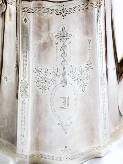 Pamono Victorian Silver Plated Tea and Coffee Set from Richard Martin & Ebenezer Hall & Co, Set of 4><noscript><img width=