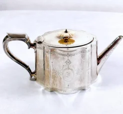 Pamono Victorian Silver Plated Tea and Coffee Set from Richard Martin & Ebenezer Hall & Co, Set of 4><noscript><img width=
