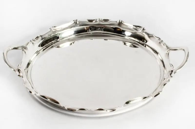 Pamono Victorian Silver Plated Tray from Walker & Hall, 1880> Trays