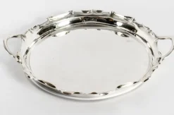 Pamono Victorian Silver Plated Tray from Walker & Hall, 1880><noscript><img width=