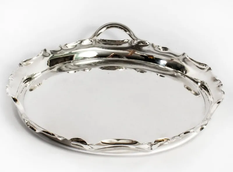Pamono Victorian Silver Plated Tray from Walker & Hall, 1880> Trays