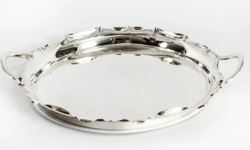 Pamono Victorian Silver Plated Tray from Walker & Hall, 1880> Trays