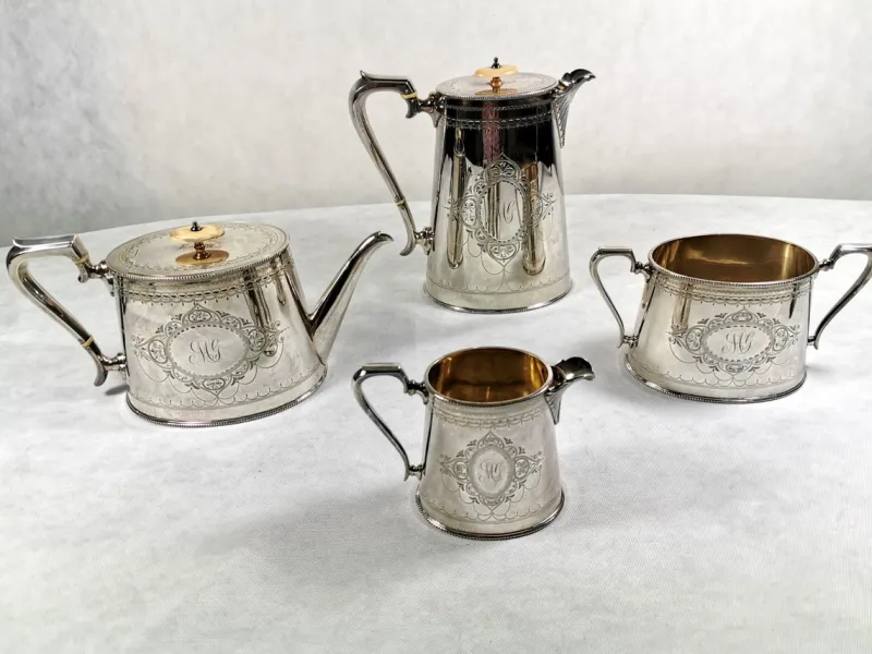 Pamono Victorian Silver-Plated Tea & Coffee Set from George Shadford Lee & Henry Wigfull, Set of 4