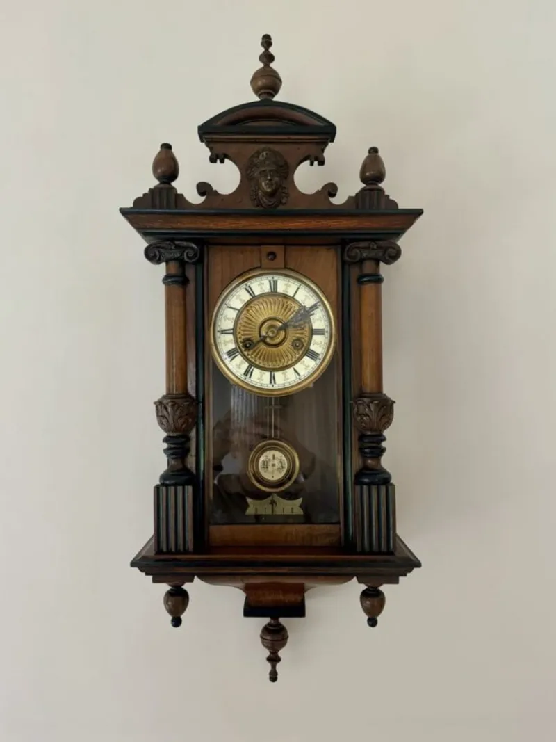 Sale Pamono Victorian Walnut Vienna Wall Clock, 1870s