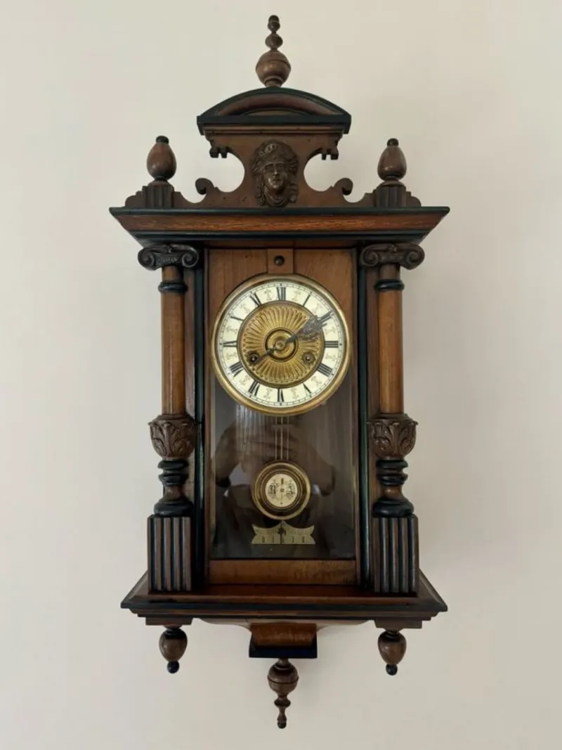 Sale Pamono Victorian Walnut Vienna Wall Clock, 1870s
