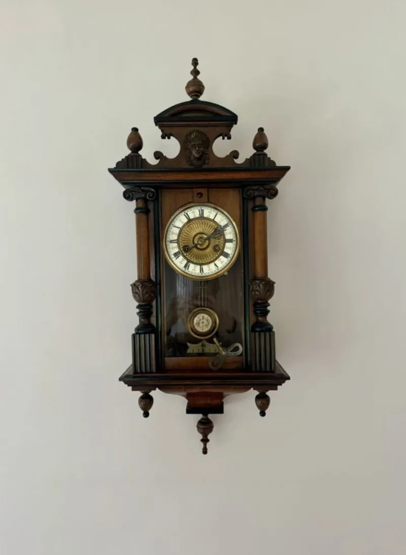 Sale Pamono Victorian Walnut Vienna Wall Clock, 1870s