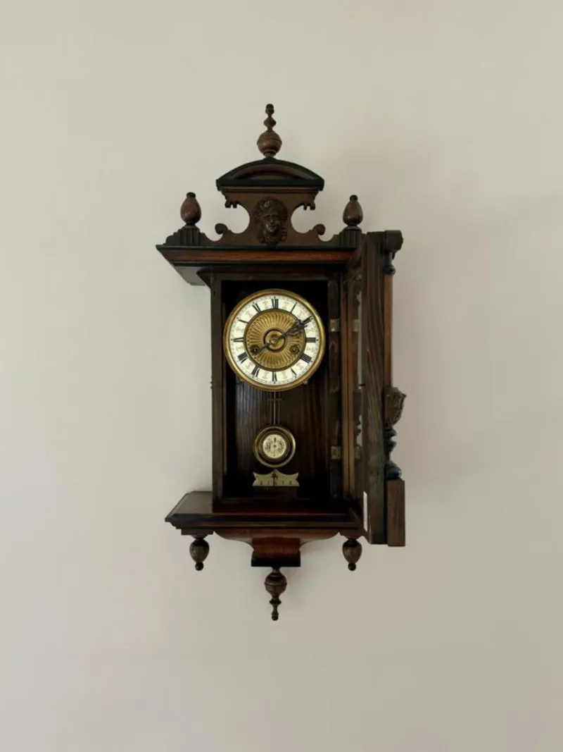 Sale Pamono Victorian Walnut Vienna Wall Clock, 1870s