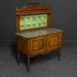 Pamono Victorian Walnut Washstand, 1890s><noscript><img width=