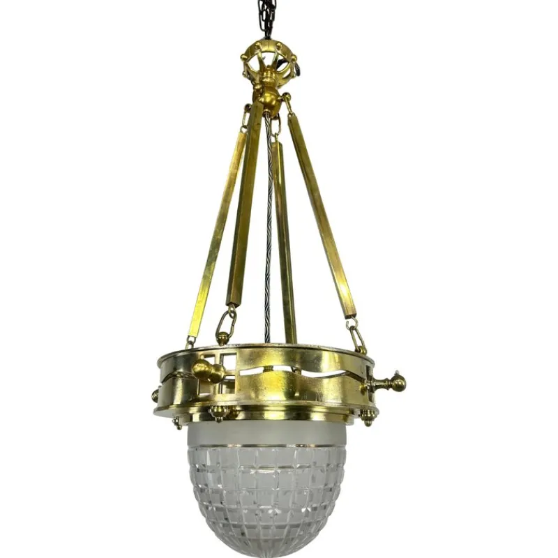 Pamono Vienna Secession Brass Hanging Pot by Kolo Moser & Jutta Sika, 1890s> Vases