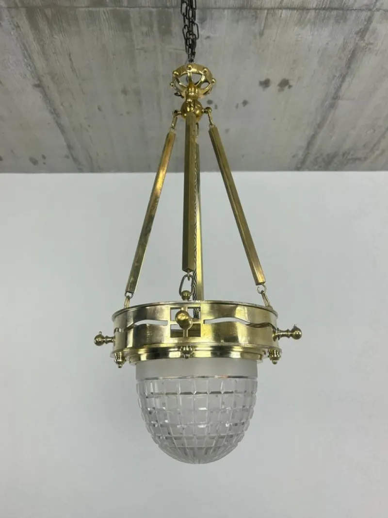 Pamono Vienna Secession Brass Hanging Pot by Kolo Moser & Jutta Sika, 1890s> Vases