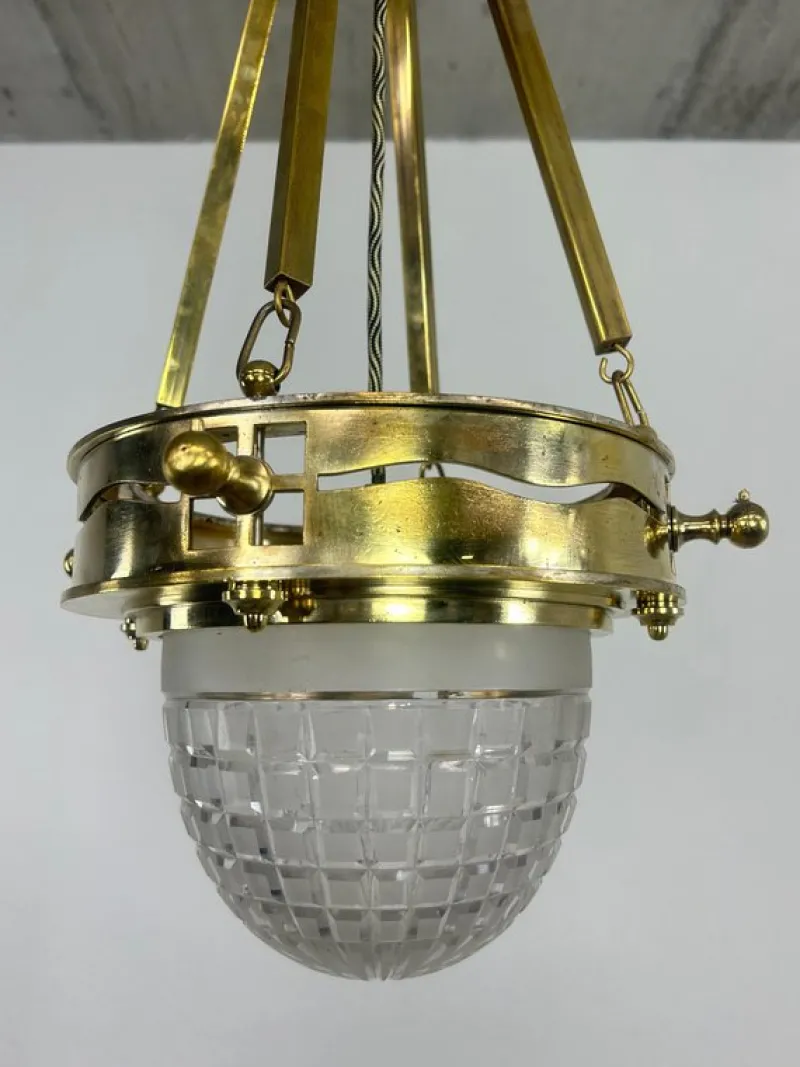 Pamono Vienna Secession Brass Hanging Pot by Kolo Moser & Jutta Sika, 1890s> Vases