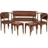 Pamono Vienna Secession Seating Set attributed to Gustav Siegel for J & J Kohn, 1905, Set of 5> Living Room Sets