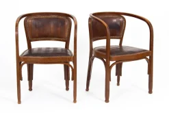 Pamono Vienna Secession Seating Set attributed to Gustav Siegel for J & J Kohn, 1905, Set of 5><noscript><img width=