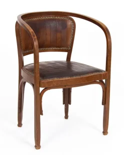 Pamono Vienna Secession Seating Set attributed to Gustav Siegel for J & J Kohn, 1905, Set of 5><noscript><img width=