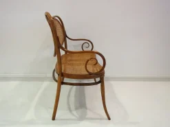 Pamono Vienna Secessionist Bentwood and Rattan Settee from Thonet><noscript><img width=