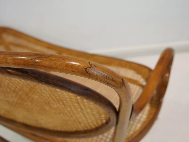 Pamono Vienna Secessionist Bentwood and Rattan Settee from Thonet> Benches