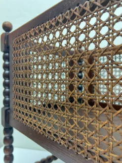 Pamono Vienna Straw and Bobbin Wood Magazine Holder, 1950s><noscript><img width=