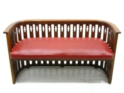 Pamono Viennese Arts & Crafts Oak Sofa and Chair, 1920s, Set of 2><noscript><img width=