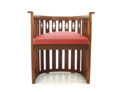 Pamono Viennese Arts & Crafts Oak Sofa and Chair, 1920s, Set of 2><noscript><img width=