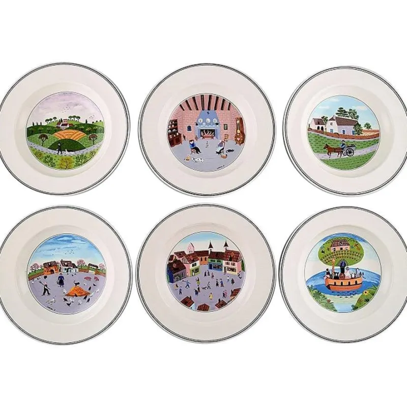 Best Pamono Villeroy & Boch Naif Dinner Service in Porcelain, Set of 6