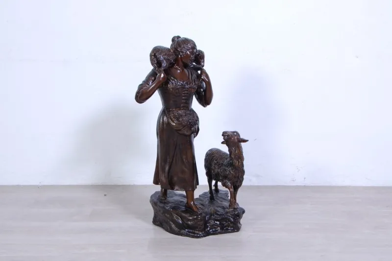 Pamono Vincenzo Cinque, Shepherdess, 19th Century, Bronze> Old Masters