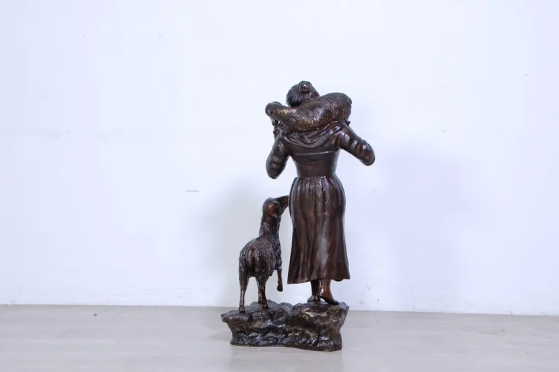 Pamono Vincenzo Cinque, Shepherdess, 19th Century, Bronze> Old Masters