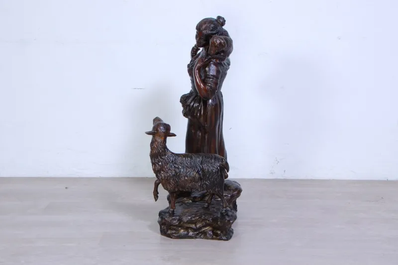 Pamono Vincenzo Cinque, Shepherdess, 19th Century, Bronze> Old Masters