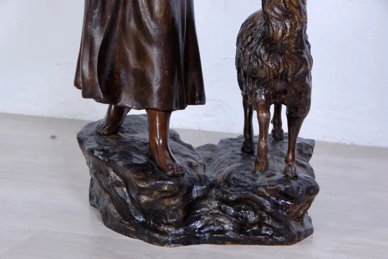 Pamono Vincenzo Cinque, Shepherdess, 19th Century, Bronze> Old Masters