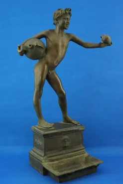 Pamono Vincenzo Gemito, Art Nouveau Nude Sculpture of Water Carrier with a Fountain, Late 1800s, Bronze> Art Nouveau