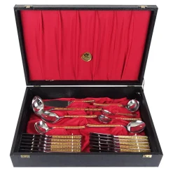 Outlet Pamono Vintage 24 Carat Gilded Stainless Steel Cutlery Set, Set of 70