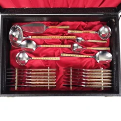Outlet Pamono Vintage 24 Carat Gilded Stainless Steel Cutlery Set, Set of 70