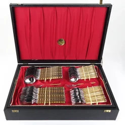 Outlet Pamono Vintage 24 Carat Gilded Stainless Steel Cutlery Set, Set of 70