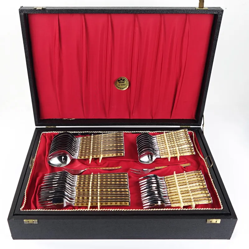 Outlet Pamono Vintage 24 Carat Gilded Stainless Steel Cutlery Set, Set of 70