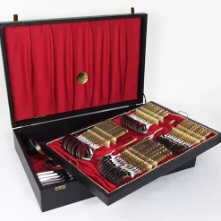 Outlet Pamono Vintage 24 Carat Gilded Stainless Steel Cutlery Set, Set of 70