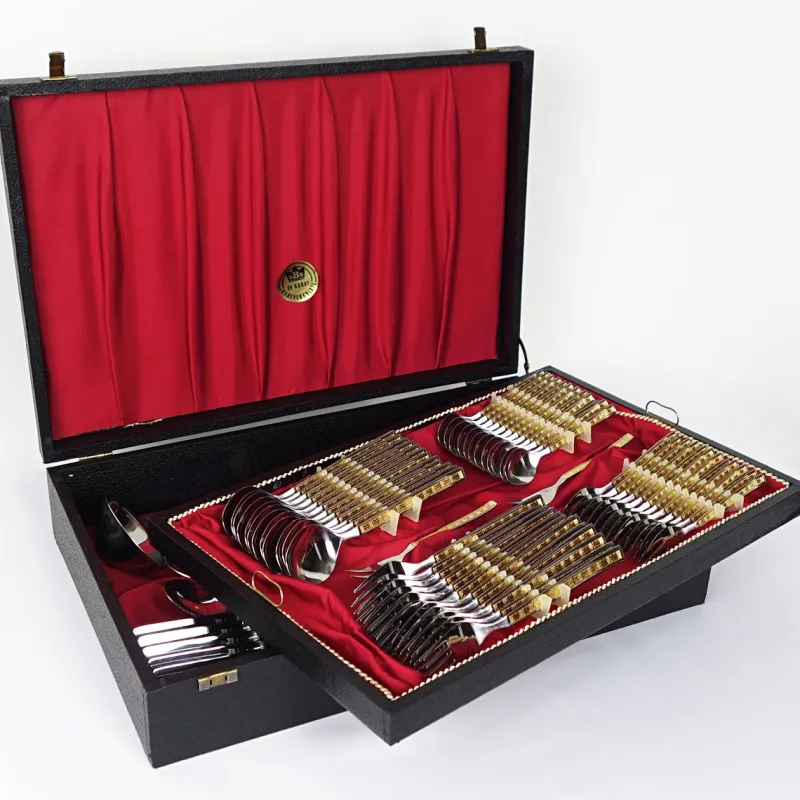 Outlet Pamono Vintage 24 Carat Gilded Stainless Steel Cutlery Set, Set of 70