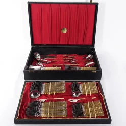 Outlet Pamono Vintage 24 Carat Gilded Stainless Steel Cutlery Set, Set of 70