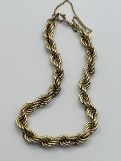 Pamono Vintage 9 Karat Yellow Gold Twist Rope Bracelet> Bracelets