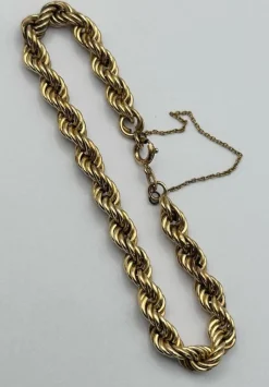 Pamono Vintage 9 Karat Yellow Gold Twist Rope Bracelet> Bracelets