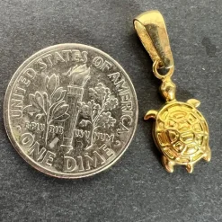 Clearance Pamono Vintage 18 Karat Yellow Gold Turtle Charm Pendant, 1960s