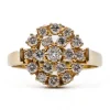 Hot Pamono Vintage 14 Karat Yellow Gold Ring with Brilliant Cut Diamonds, 1970s