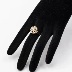 Hot Pamono Vintage 14 Karat Yellow Gold Ring with Brilliant Cut Diamonds, 1970s