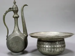 Outlet Pamono Vintage Afghan Engraved Pitcher and Basin Set in Copper, 1920s