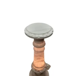 Pamono Vintage Alabaster Pillar with Lamp, 1970/80s><noscript><img width=