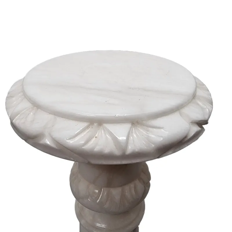 Pamono Vintage Alabaster Pillar with Lamp, 1970/80s> Pedestals And Columns
