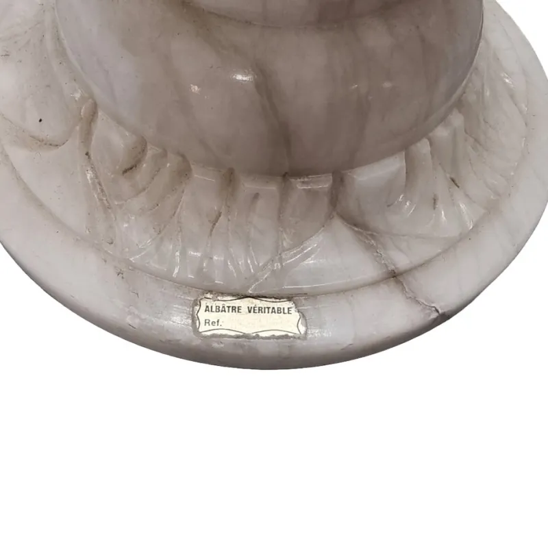 Pamono Vintage Alabaster Pillar with Lamp, 1970/80s> Pedestals And Columns