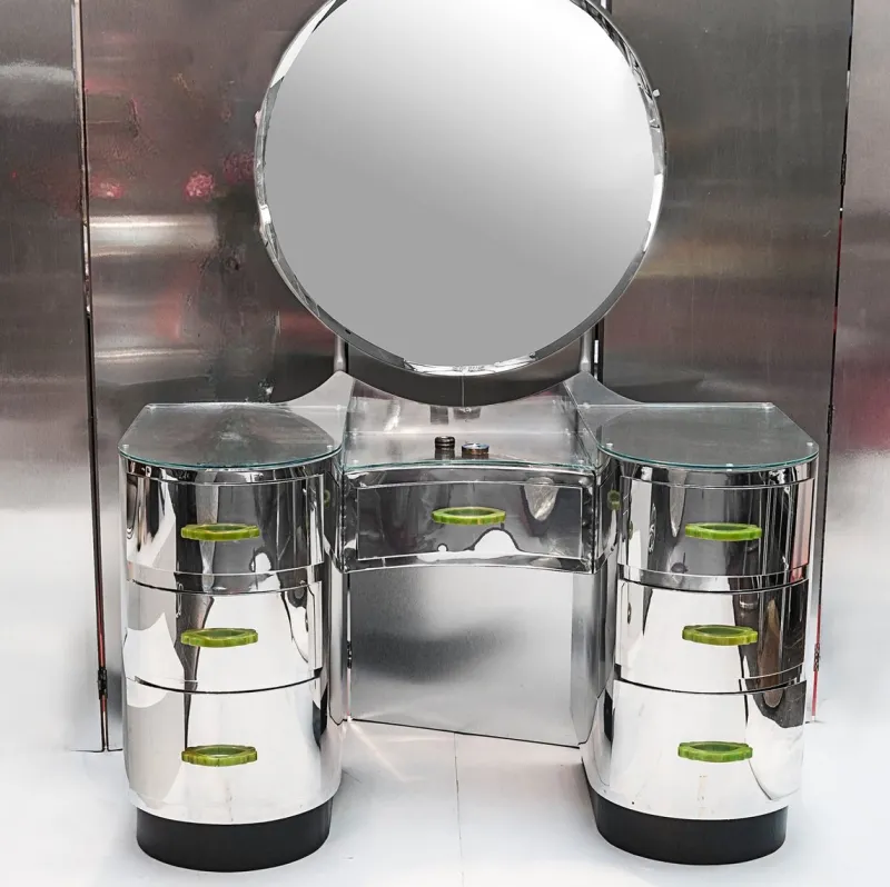 New Pamono Vintage Aluminum Dressing Table