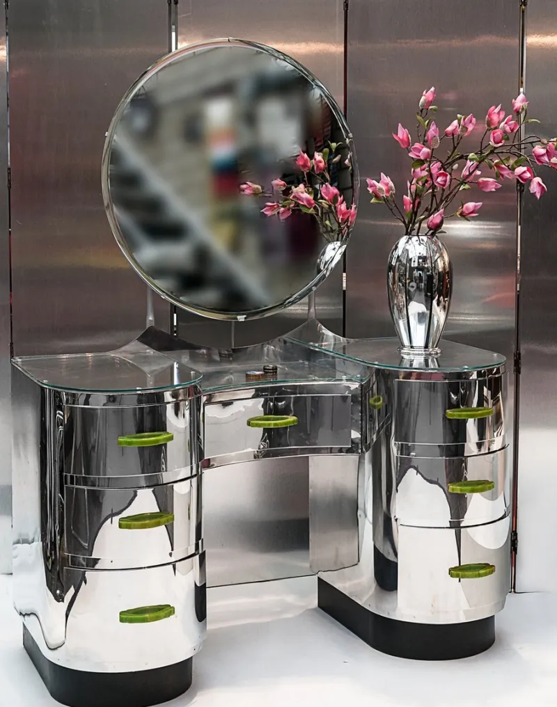 New Pamono Vintage Aluminum Dressing Table