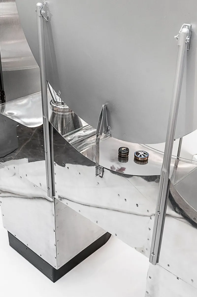 New Pamono Vintage Aluminum Dressing Table