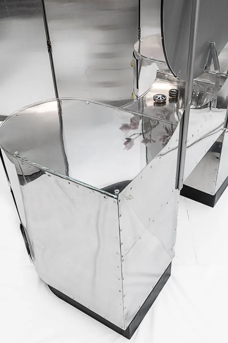 New Pamono Vintage Aluminum Dressing Table